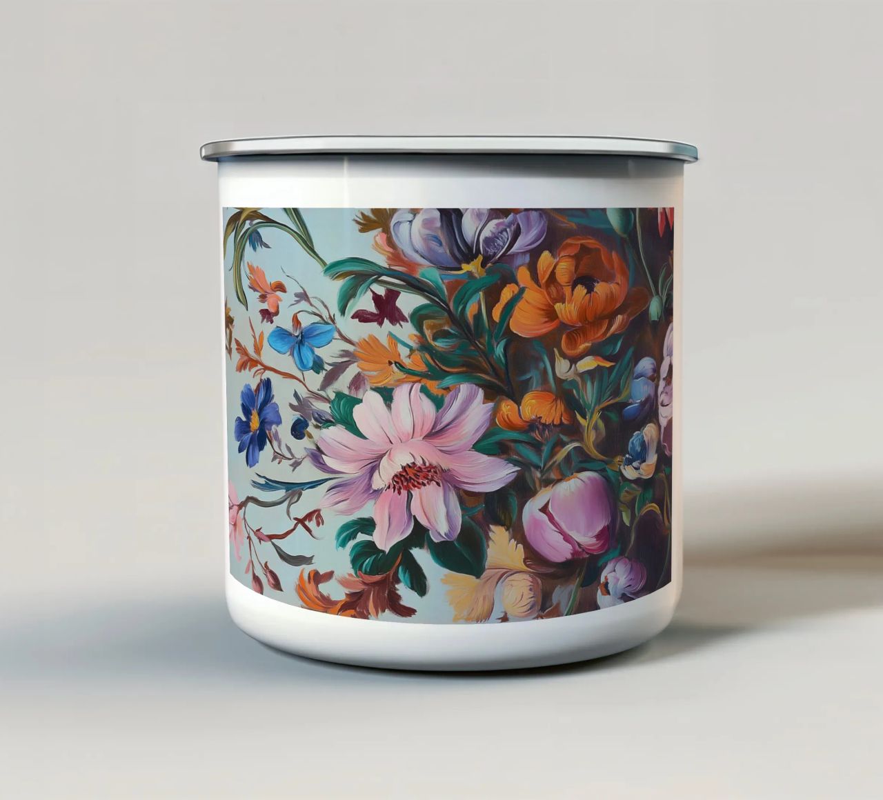 Romantico splendore floreale tazza in smalto da Carinaprint