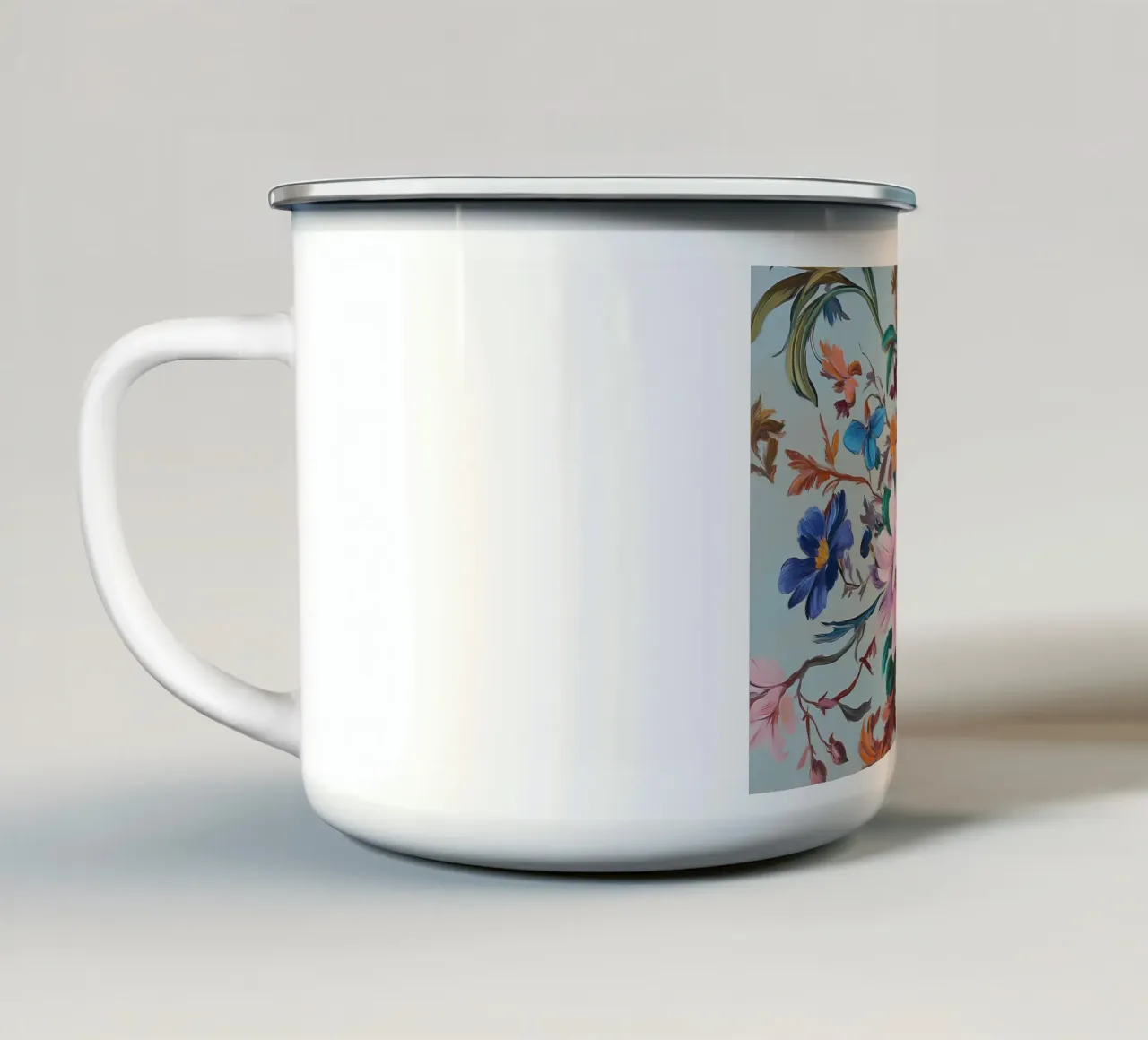 Romántico esplendor floral taza de esmalte de Carinaprint
