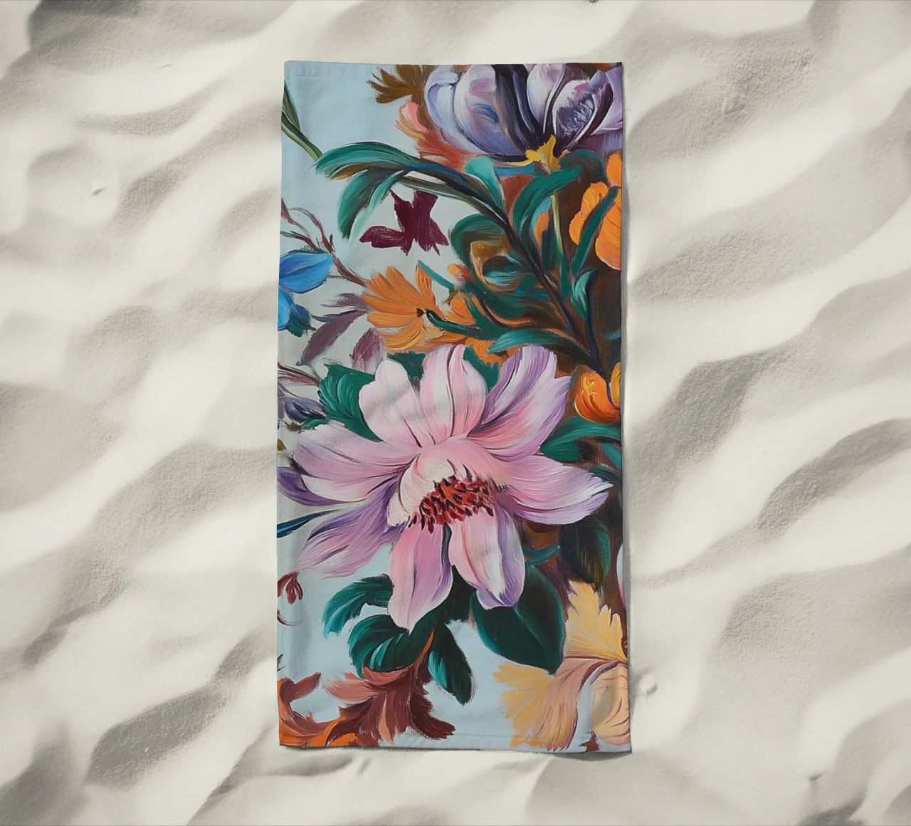 Romantico splendore floreale telo mare da Carinaprint
