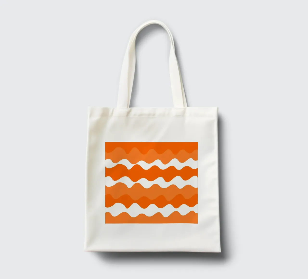Orange horizontal wavy gradient borsa in juta da baobabprintstore