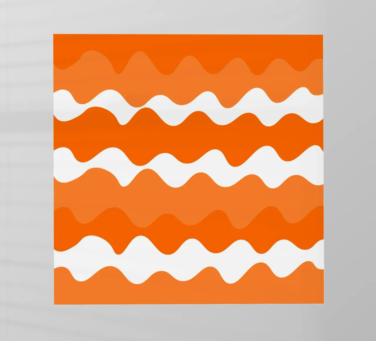 Orange horizontal wavy gradient pellicola backlit da baobabprintstore