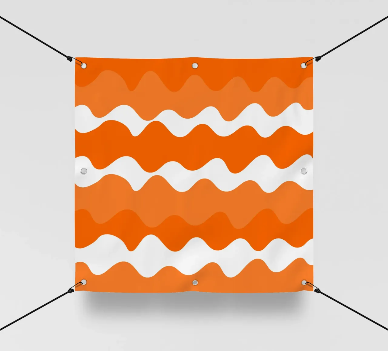 Orange horizontal wavy gradient telo in pvc da baobabprintstore