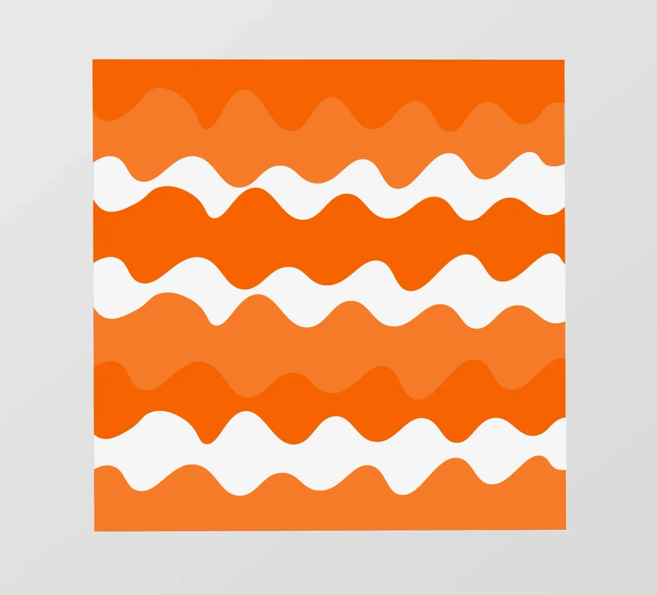 Orange horizontal wavy gradient telo in pvc da baobabprintstore