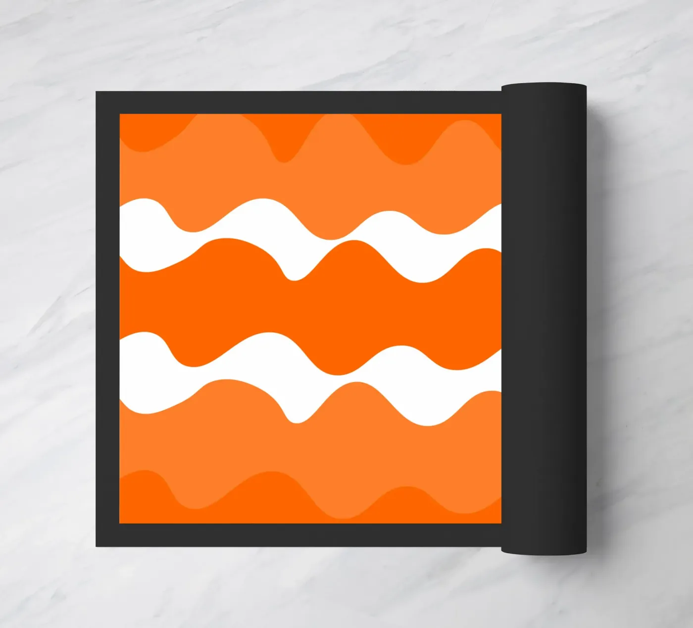 Orange horizontal wavy gradient deurmat van baobabprintstore