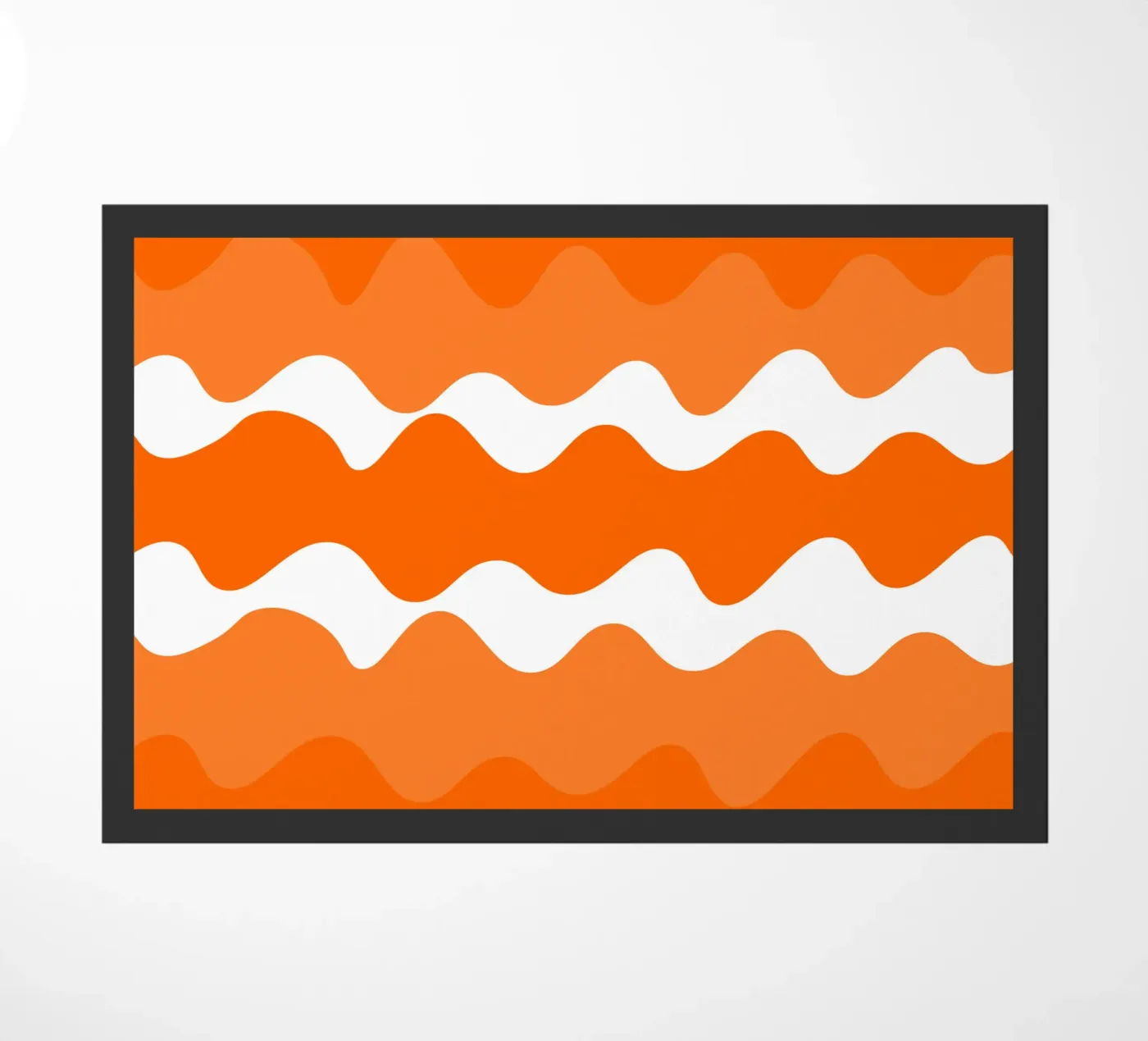 Orange horizontal wavy gradient deurmat van baobabprintstore