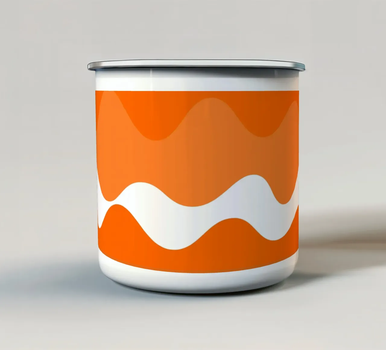 Orange horizontal wavy gradient tazza in smalto da baobabprintstore