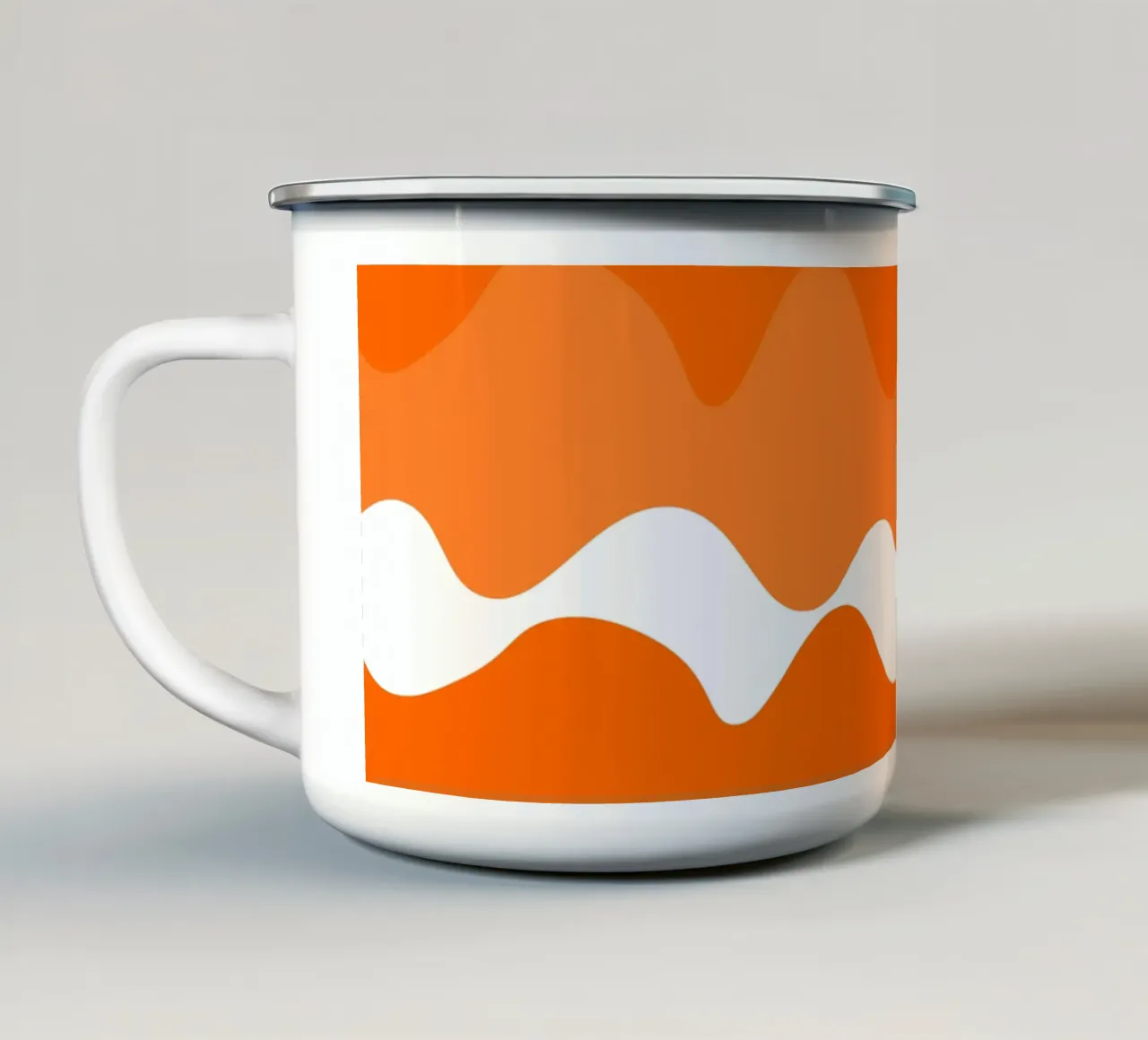 Orange horizontal wavy gradient tazza in smalto da baobabprintstore