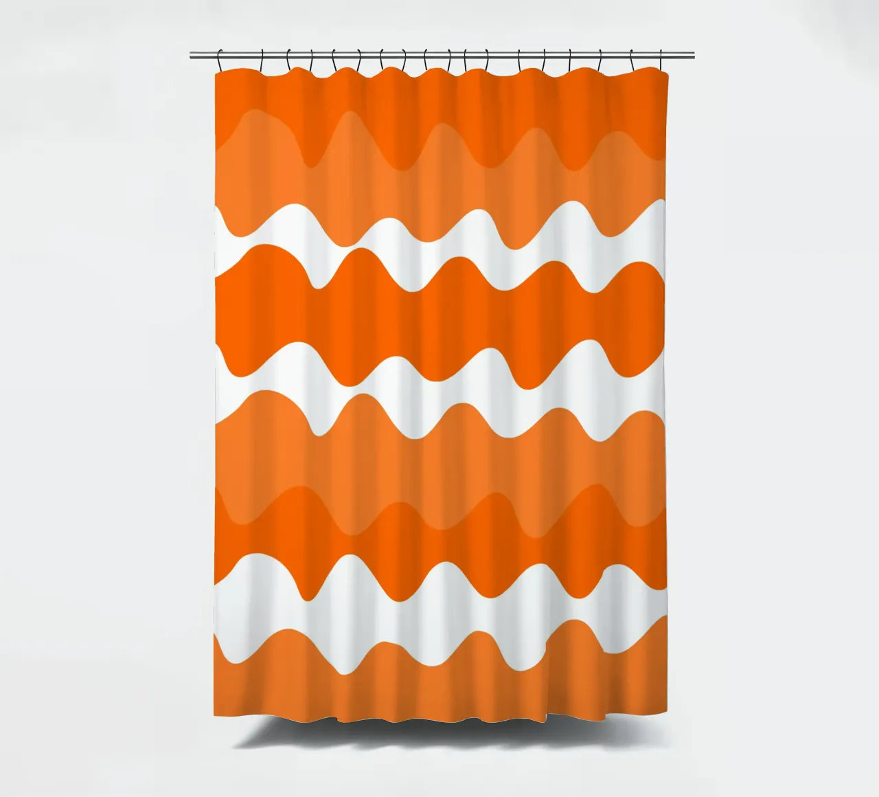 Orange horizontal wavy gradient tenda da doccia da baobabprintstore