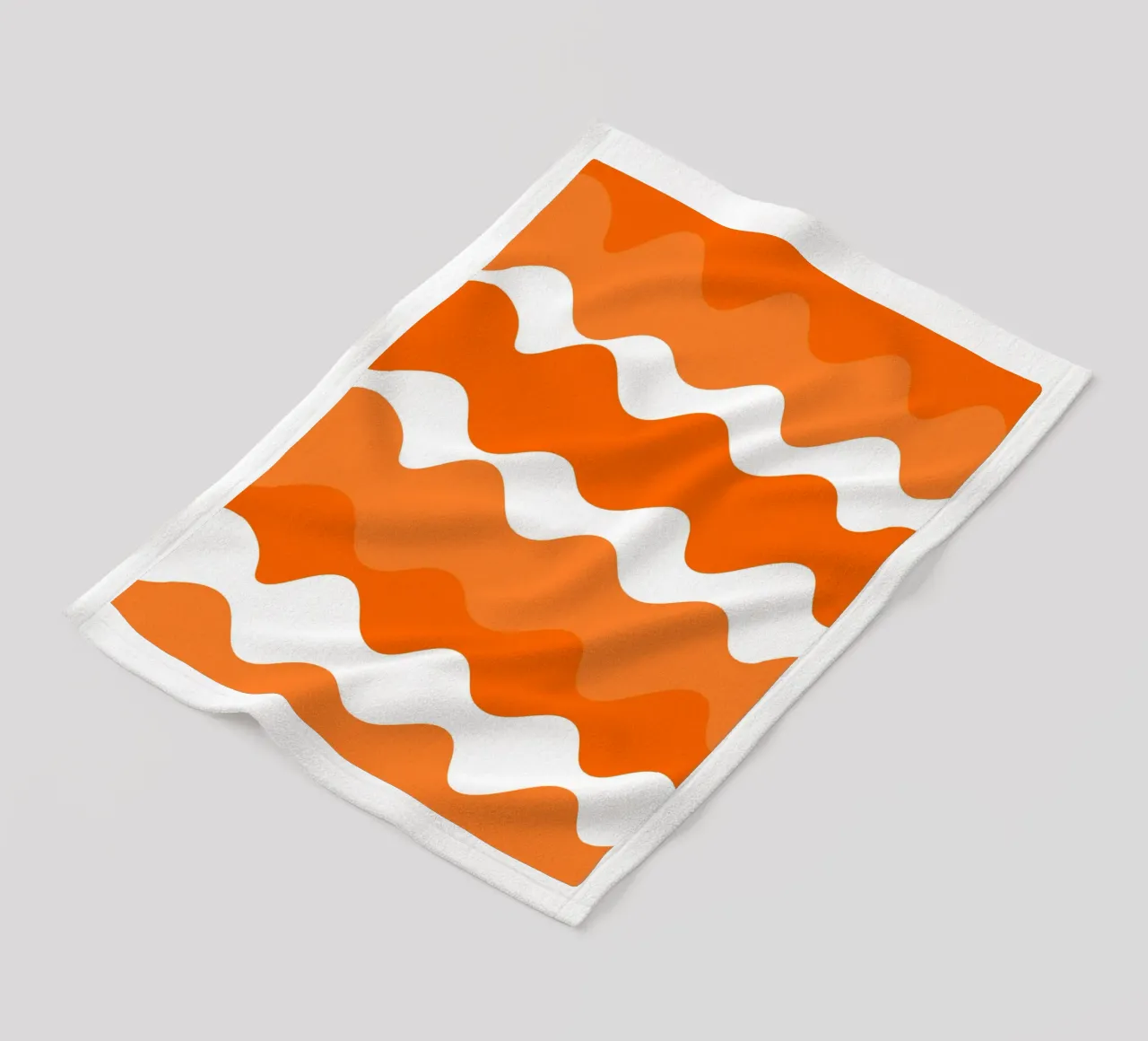 Orange horizontal wavy gradient coperta in pile da baobabprintstore