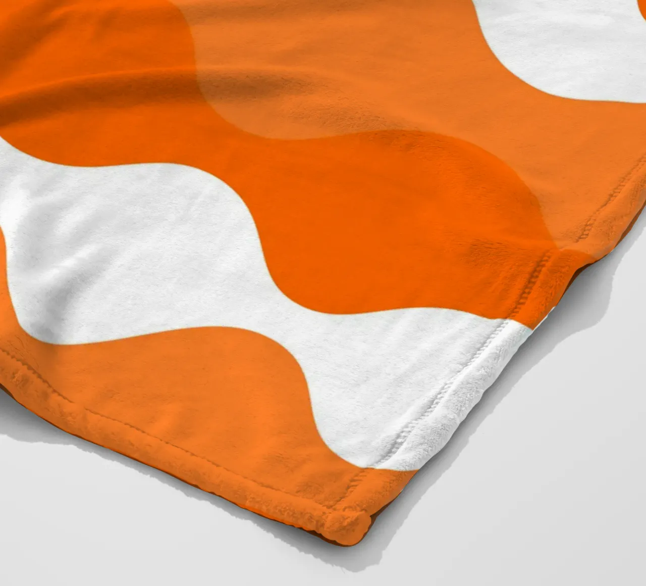 Orange horizontal wavy gradient coperta in pile da baobabprintstore