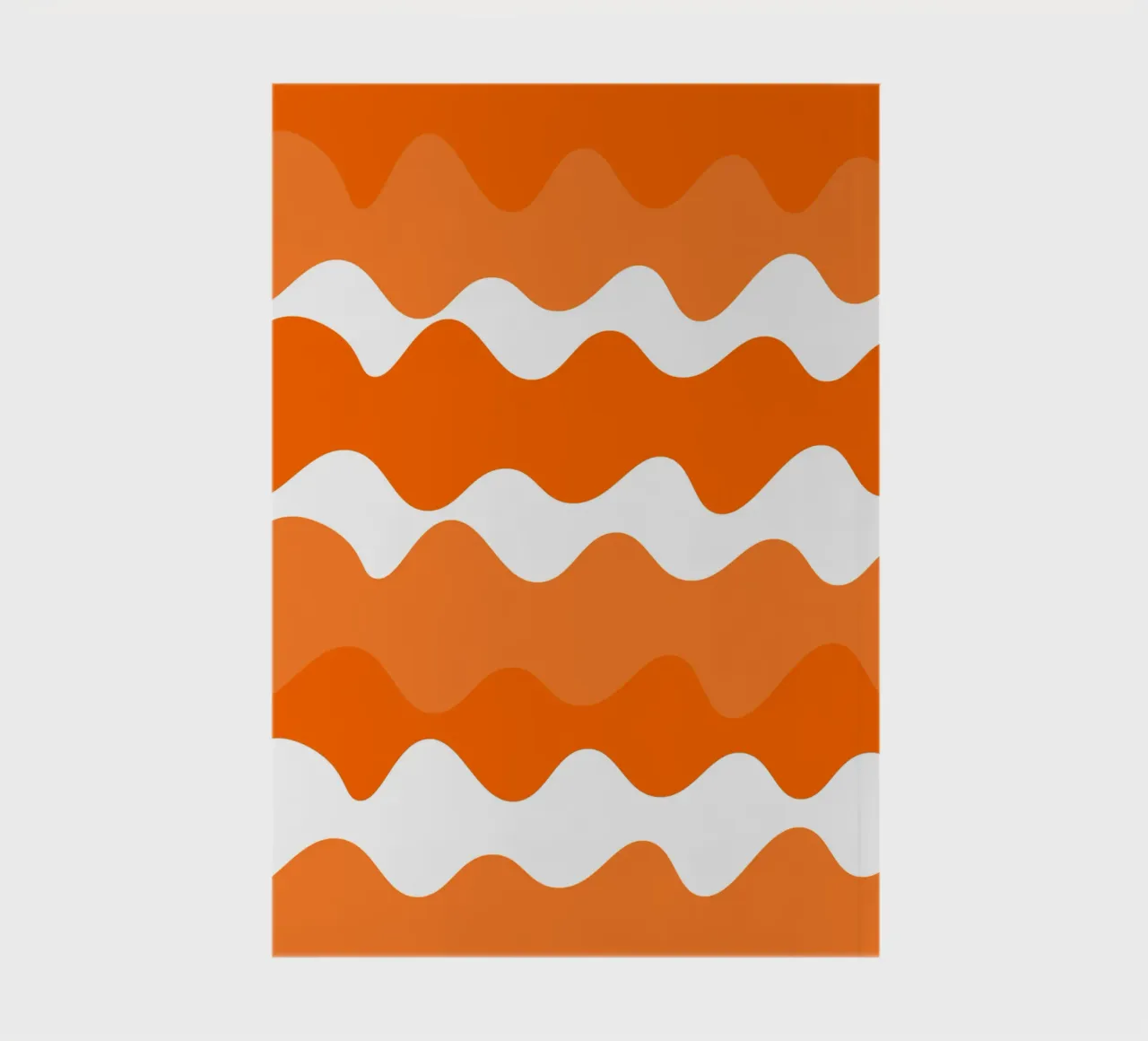 Orange horizontal wavy gradient notebook by baobabprintstore