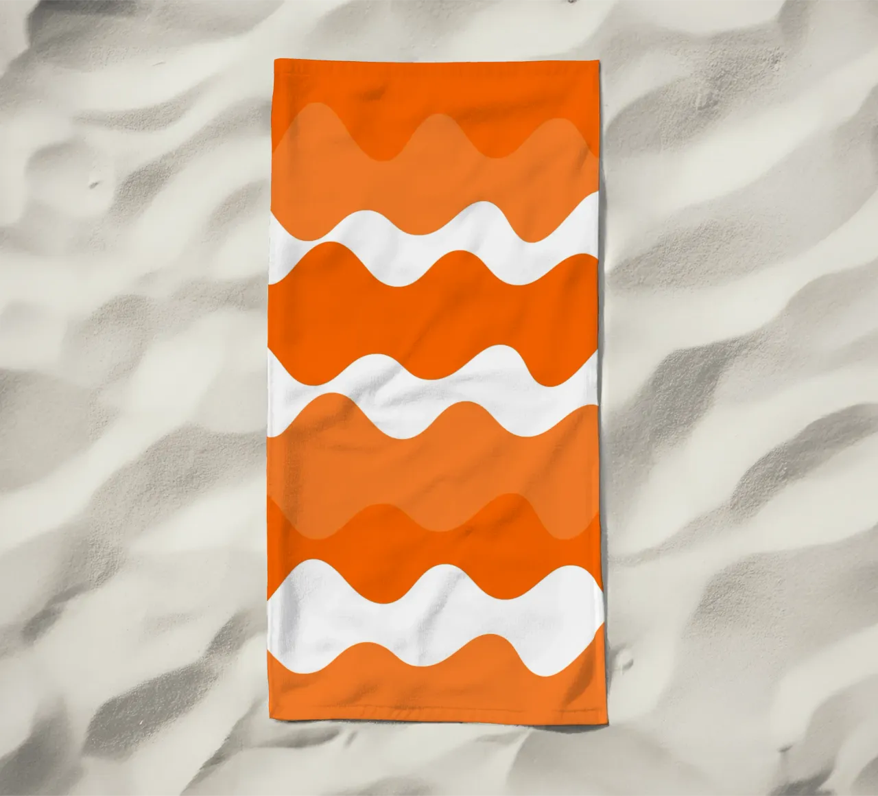 Orange horizontal wavy gradient telo mare da baobabprintstore