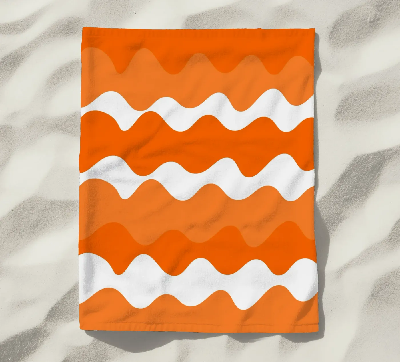 Orange horizontal wavy gradient telo mare da baobabprintstore