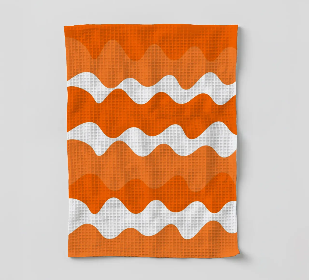 Orange horizontal wavy gradient canovaccio da cucina da baobabprintstore