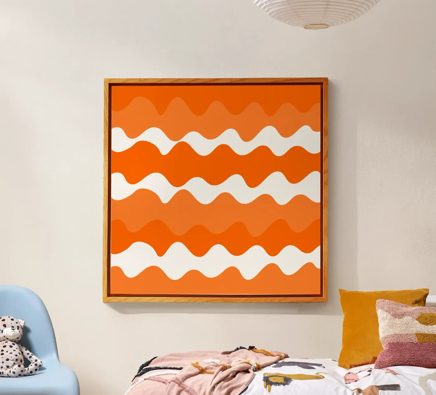 Orange horizontal wavy gradient plexiglas de baobabprintstore