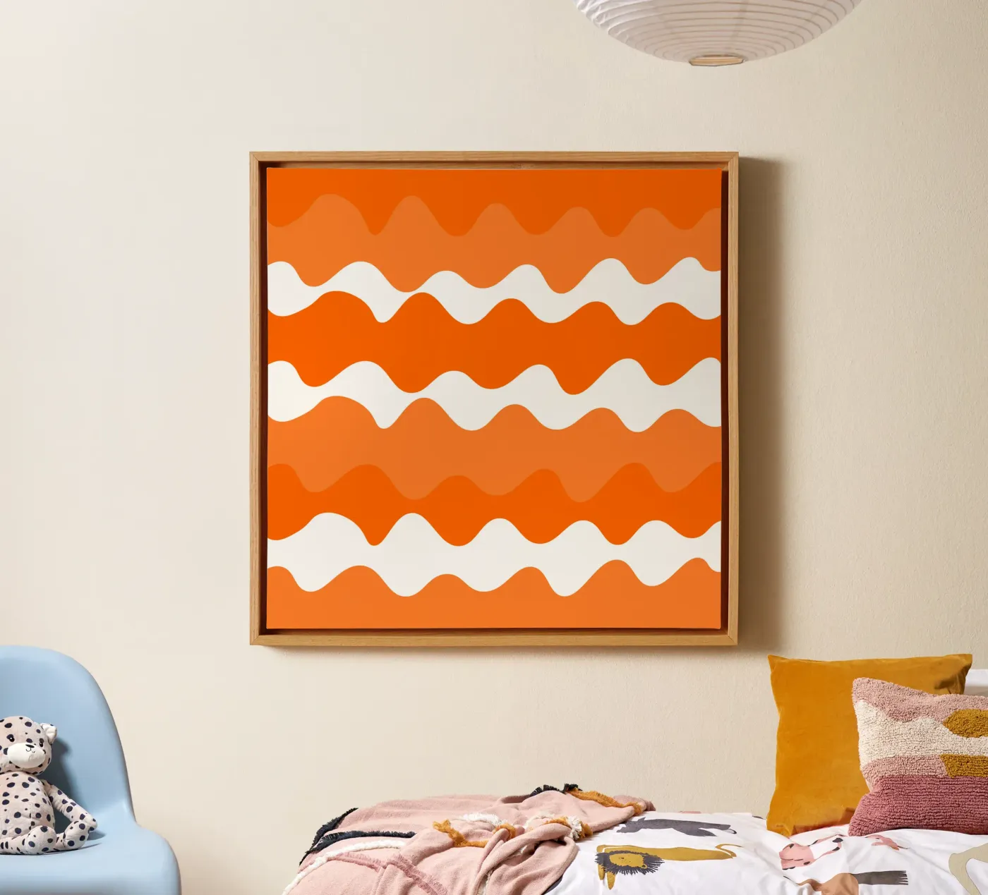 Orange horizontal wavy gradient tela da baobabprintstore