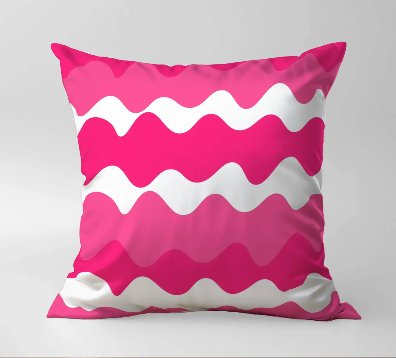 Pink horizontal wavy gradient cuscino da baobabprintstore