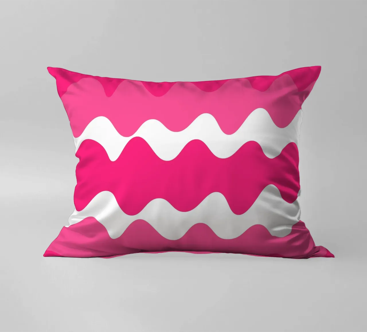 Pink horizontal wavy gradient cuscino da baobabprintstore