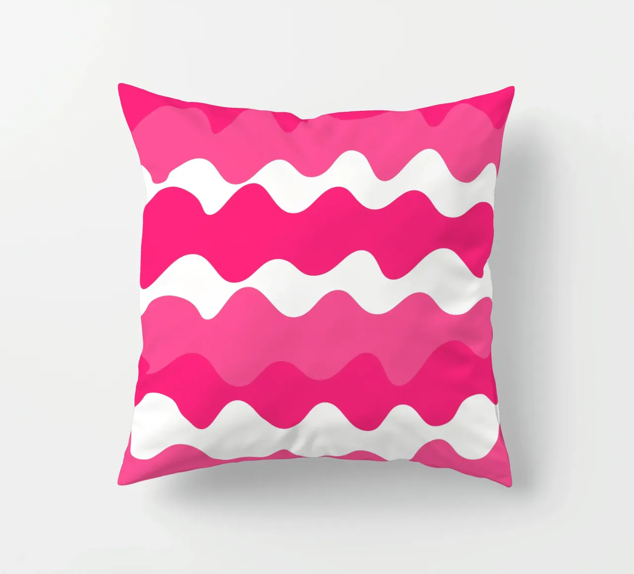 Pink horizontal wavy gradient cuscino da baobabprintstore