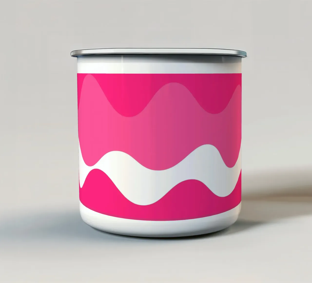 Pink horizontal wavy gradient tazza in smalto da baobabprintstore