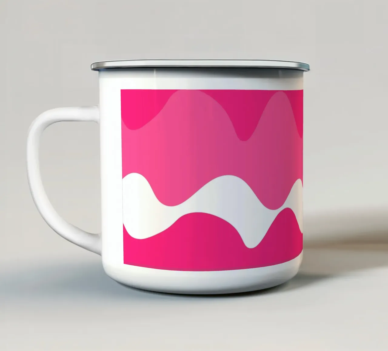 Pink horizontal wavy gradient tazza in smalto da baobabprintstore