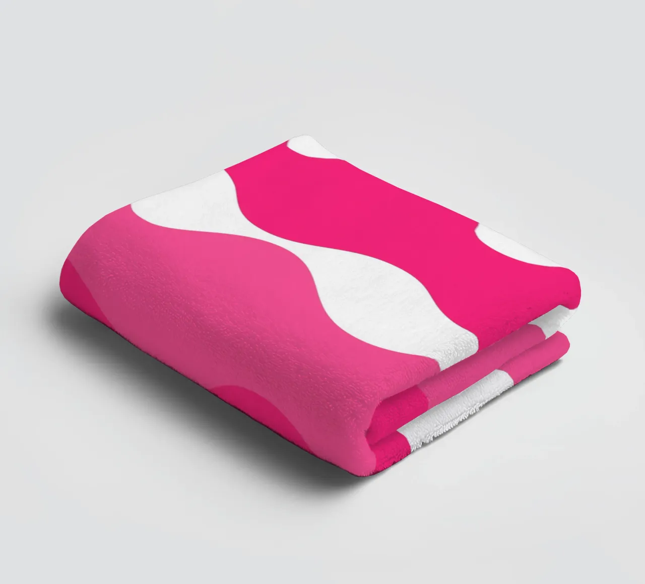 Pink horizontal wavy gradient asciugamano da bagno da baobabprintstore