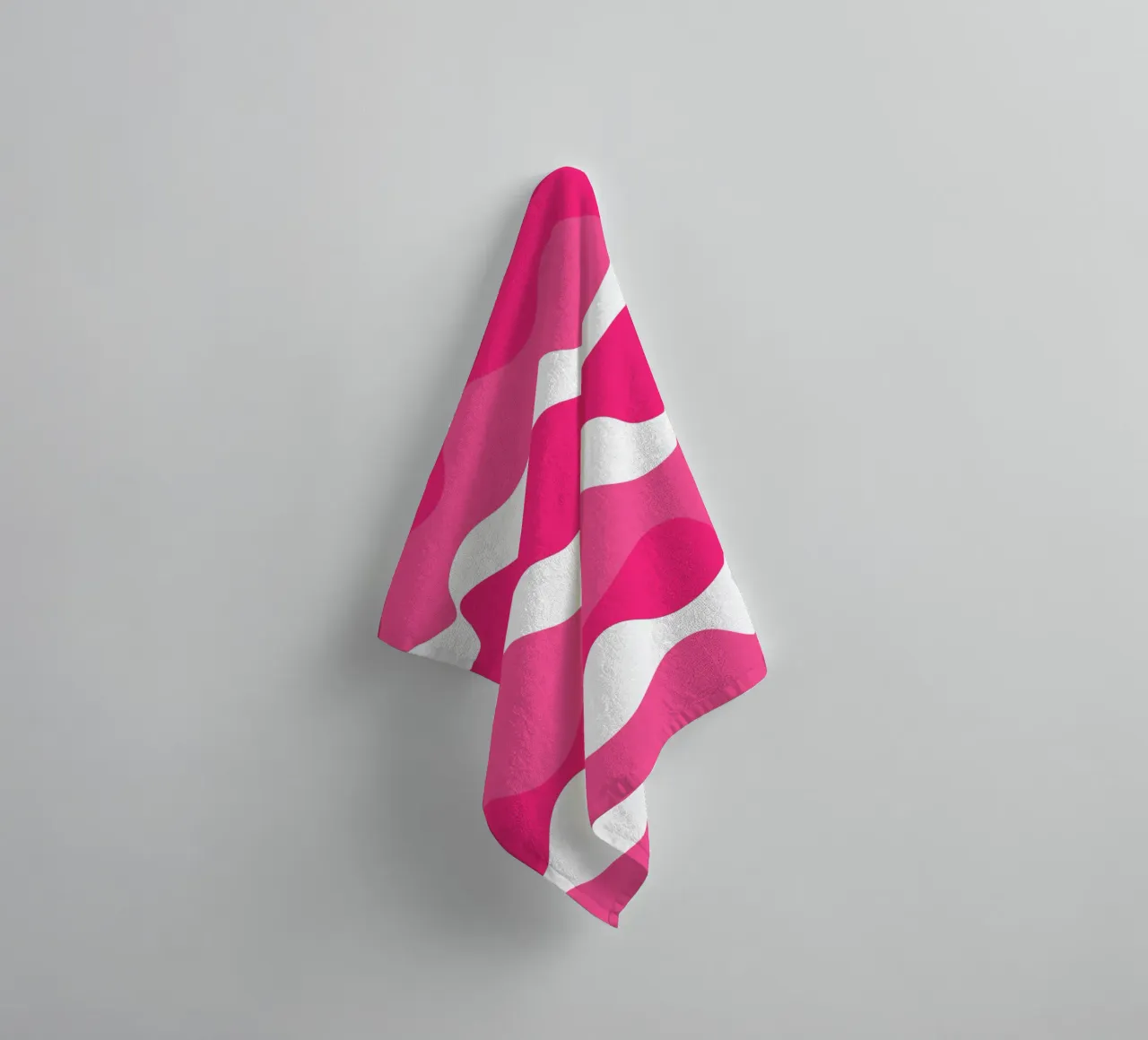 Pink horizontal wavy gradient asciugamano da bagno da baobabprintstore