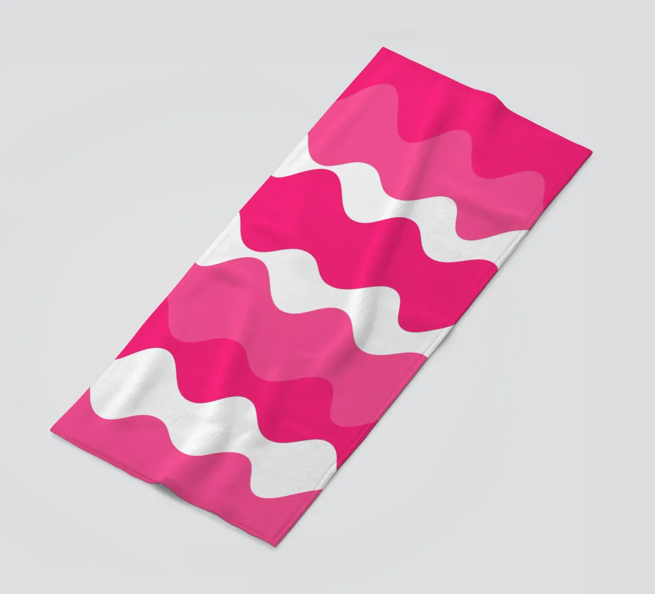 Pink horizontal wavy gradient telo mare da baobabprintstore