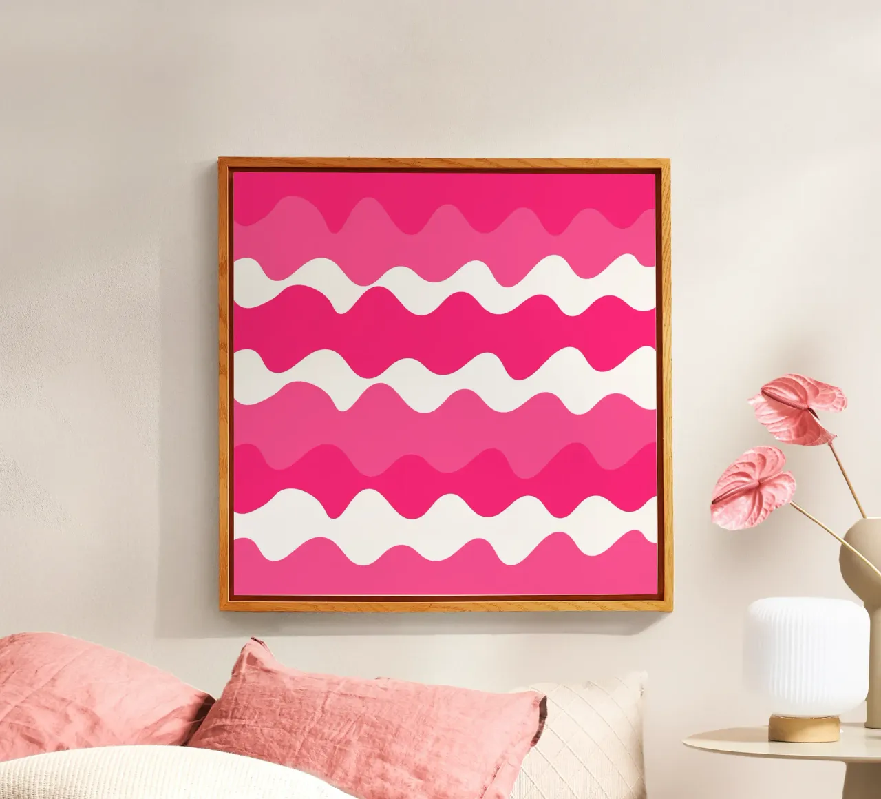 Pink horizontal wavy gradient plexiglass da baobabprintstore