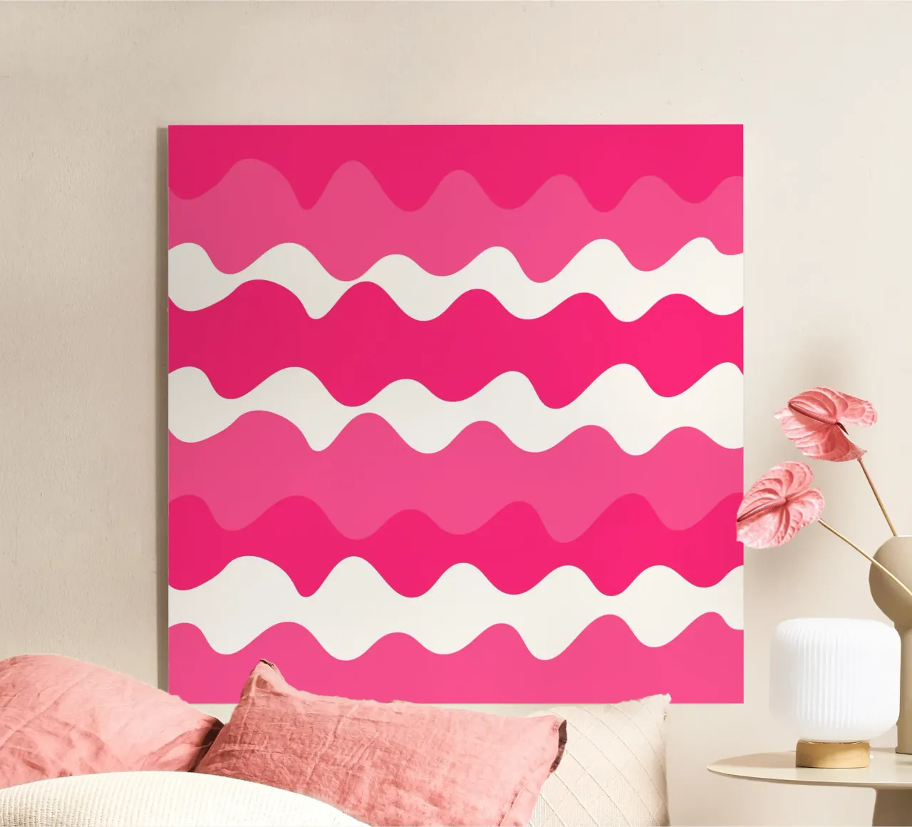 Pink horizontal wavy gradient plexiglass da baobabprintstore