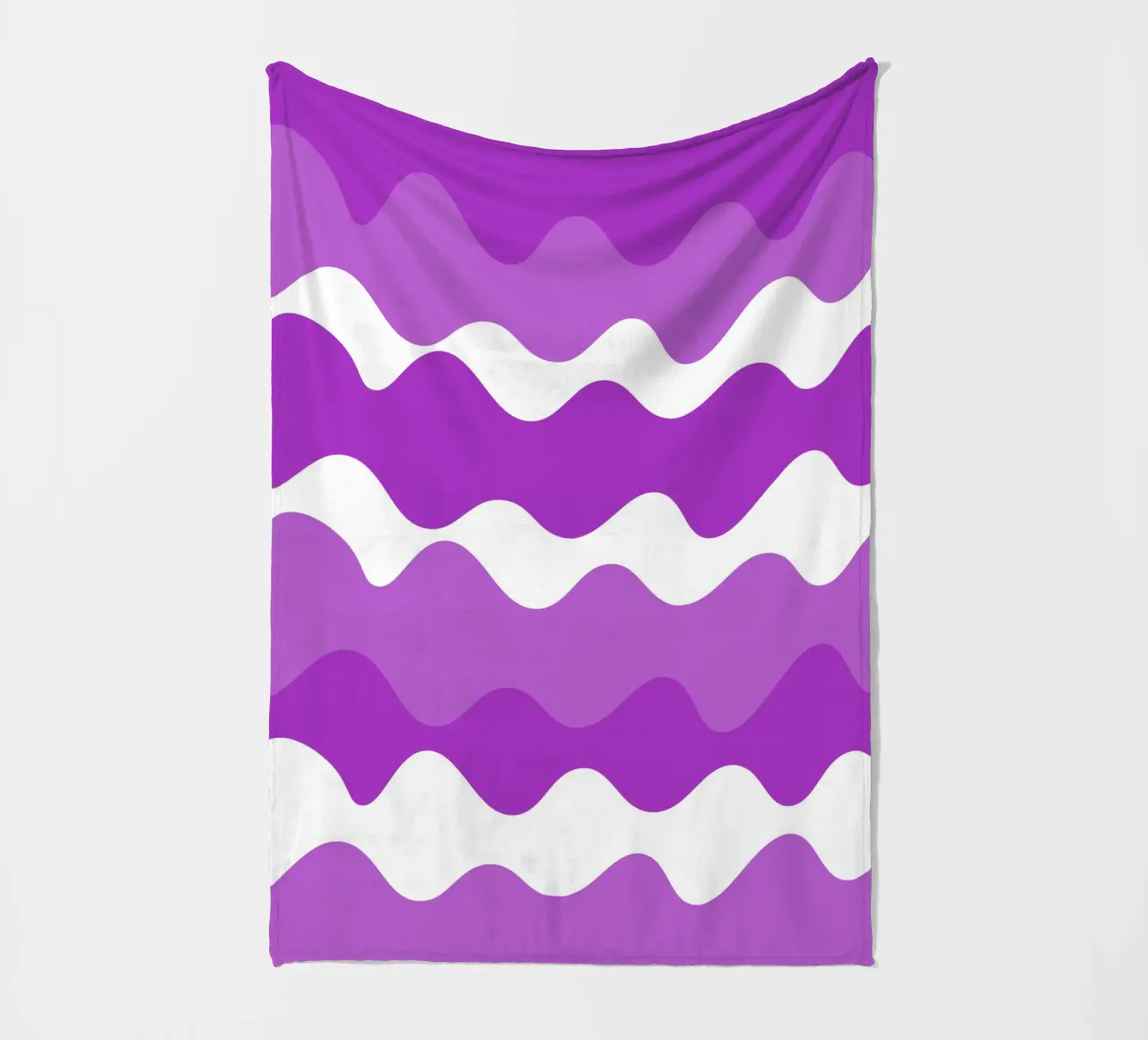 Purple horizontal wavy gradient coperta in pile da baobabprintstore