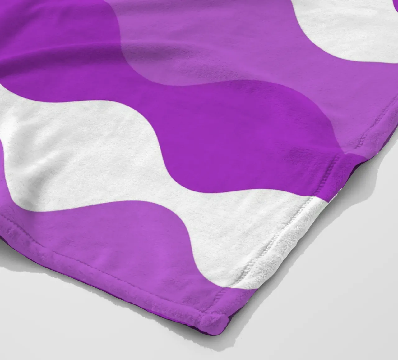 Purple horizontal wavy gradient coperta in pile da baobabprintstore