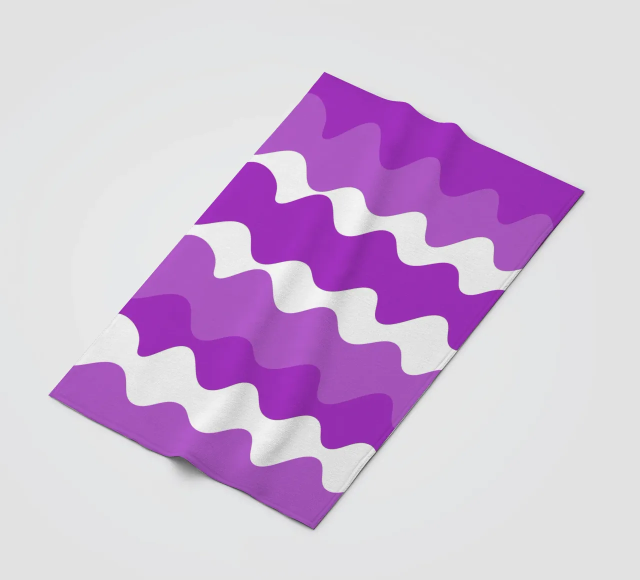 Purple horizontal wavy gradient coperta in pile da baobabprintstore