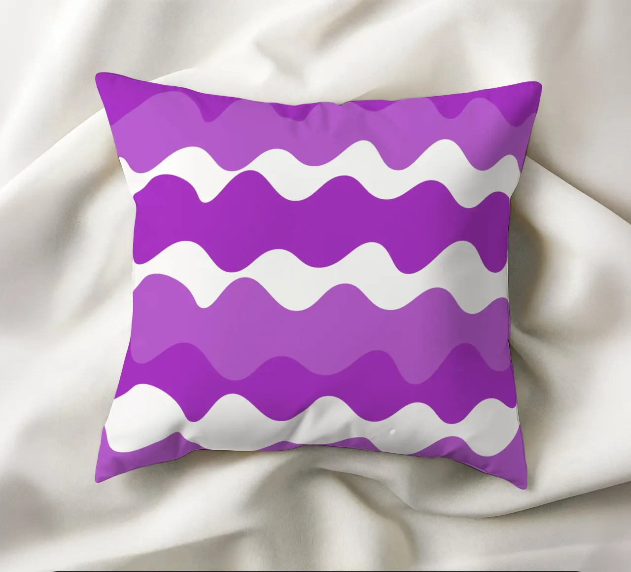 Purple horizontal wavy gradient cuscino da baobabprintstore