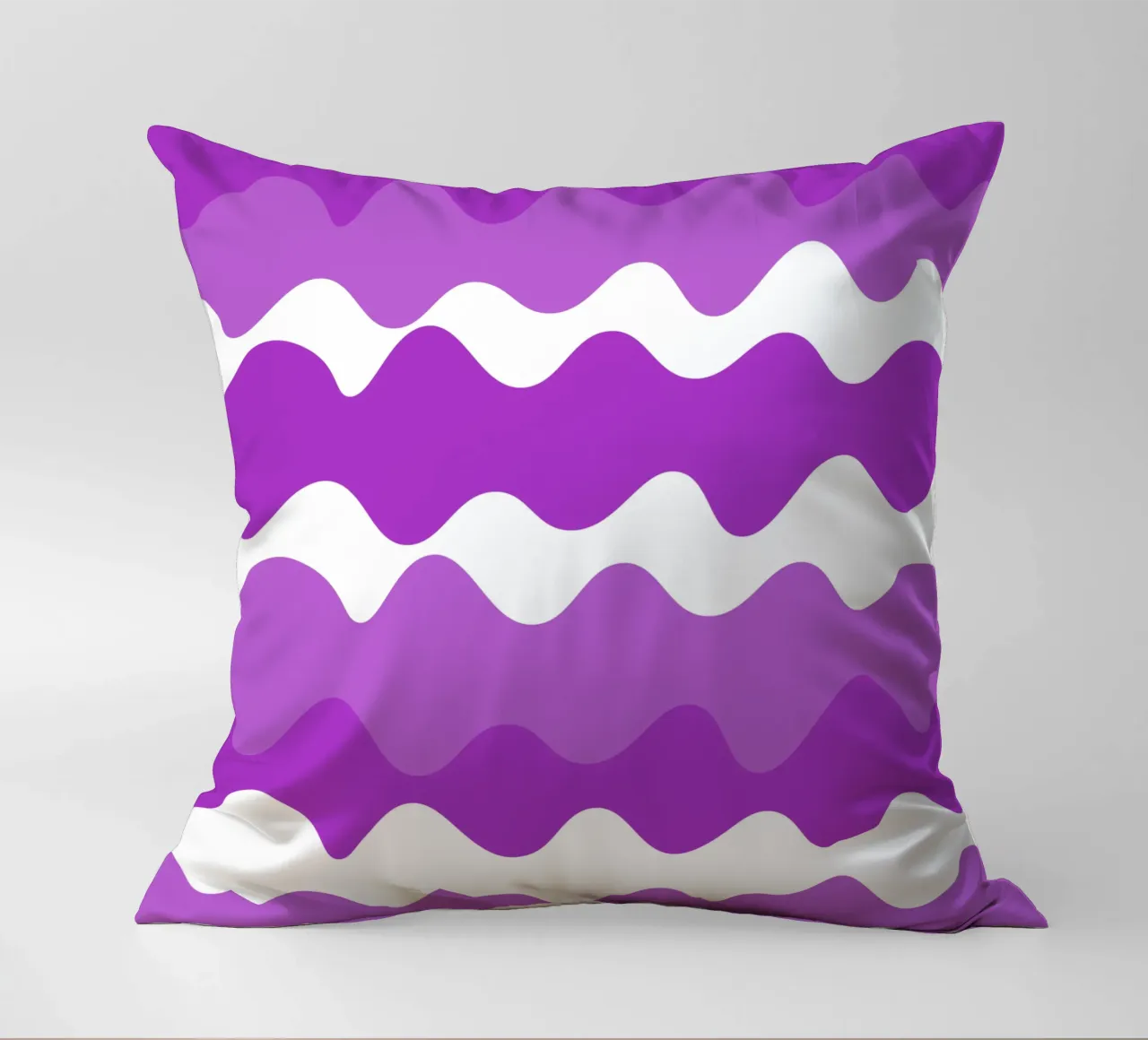 Purple horizontal wavy gradient cuscino da baobabprintstore