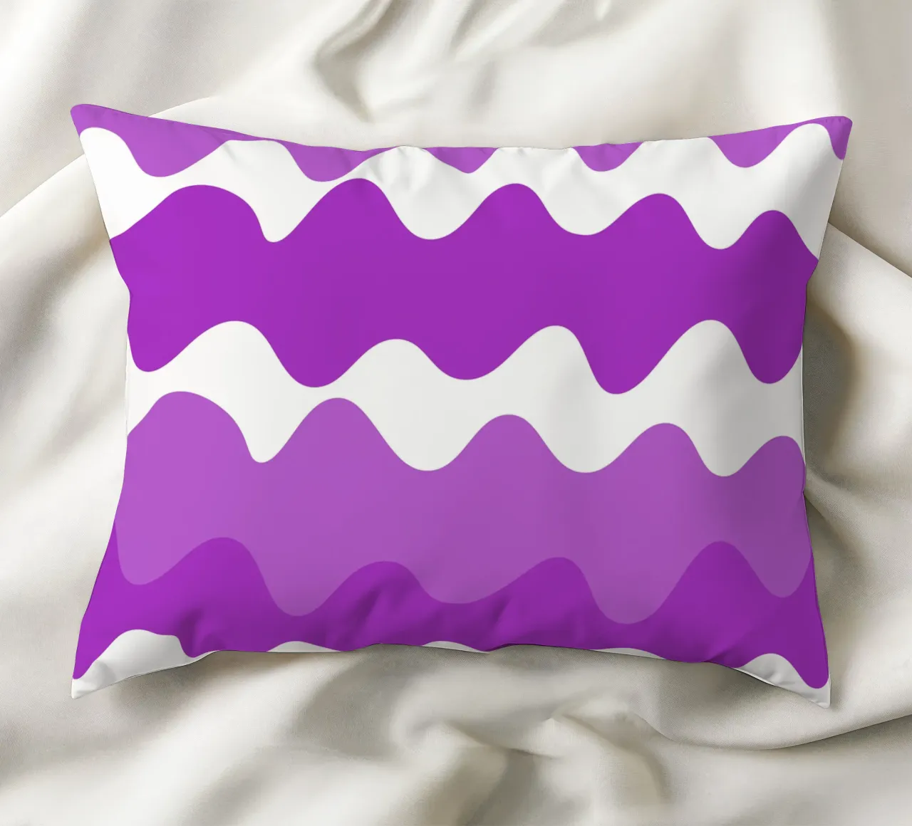 Purple horizontal wavy gradient cuscino da baobabprintstore