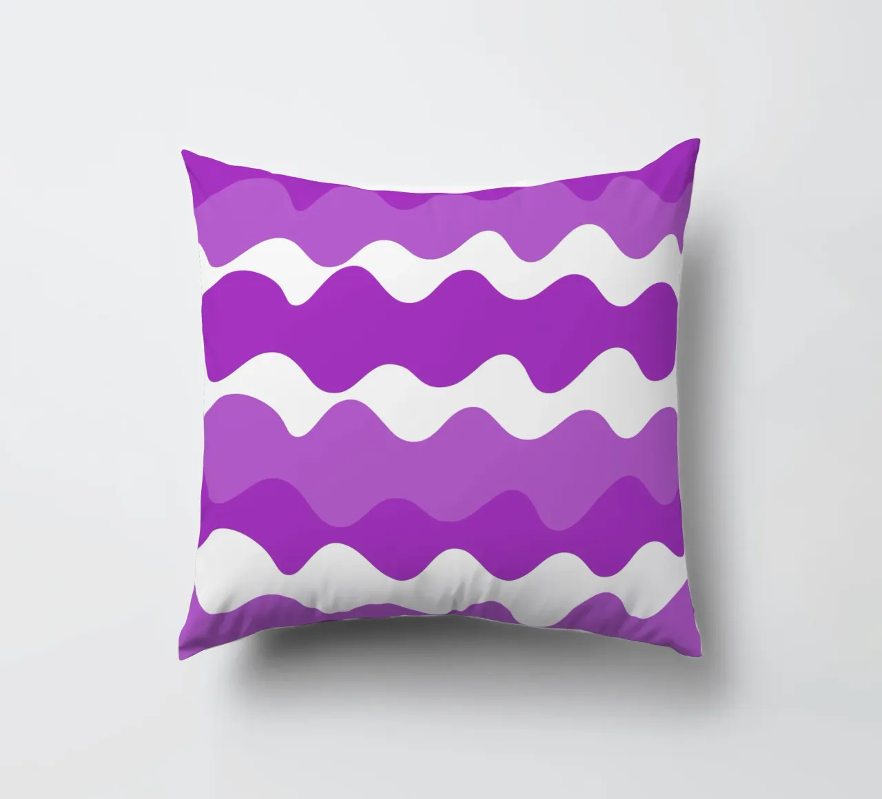 Purple horizontal wavy gradient cuscino da baobabprintstore
