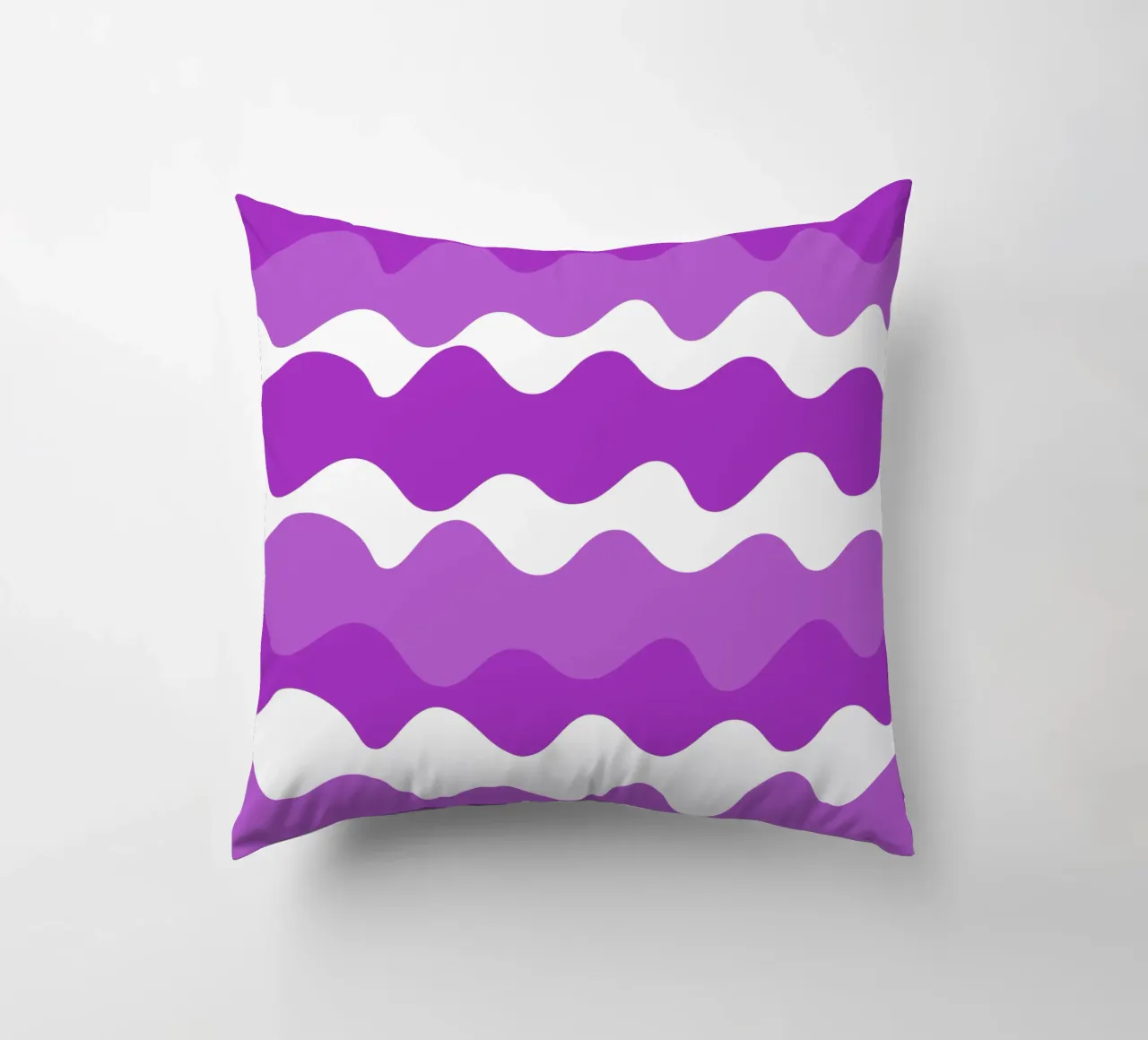 Purple horizontal wavy gradient cuscino da baobabprintstore