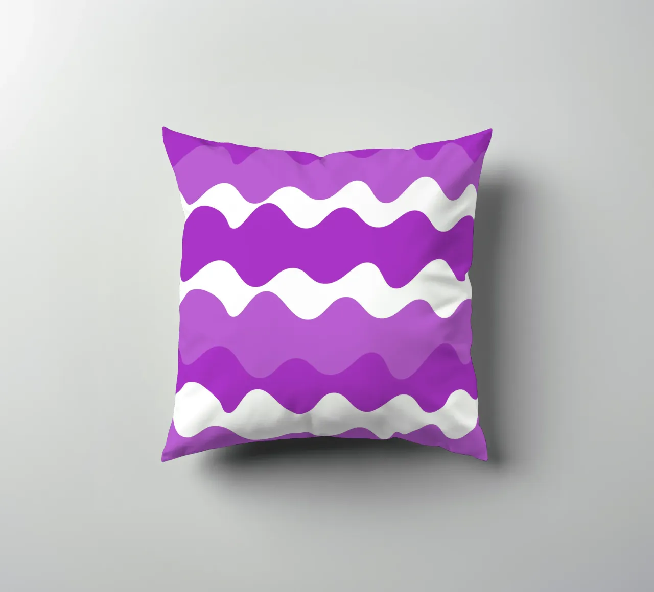 Purple horizontal wavy gradient cuscino da baobabprintstore