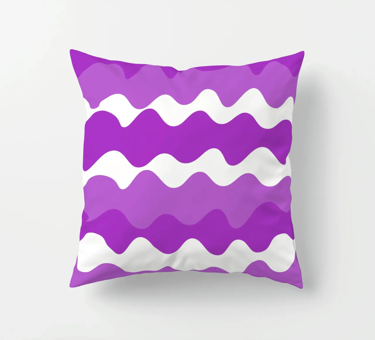 Purple horizontal wavy gradient cuscino da baobabprintstore