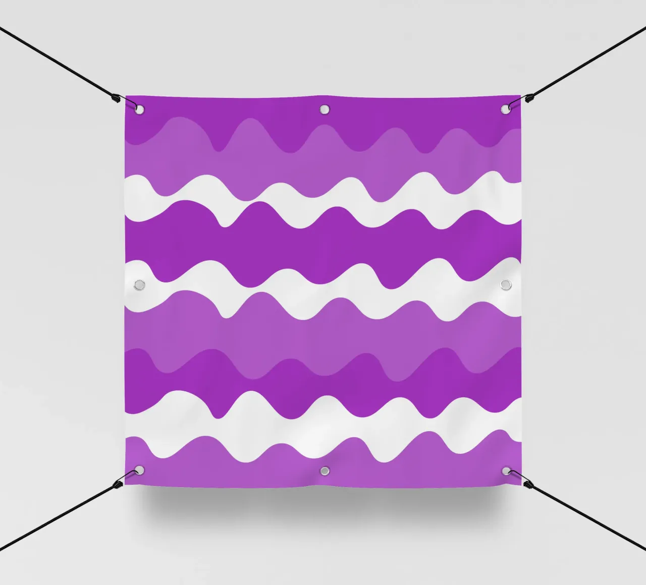 Purple horizontal wavy gradient telo in pvc da baobabprintstore