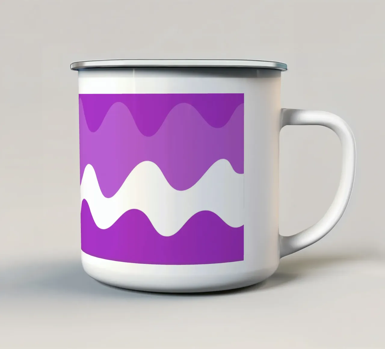 Purple horizontal wavy gradient tazza in smalto da baobabprintstore