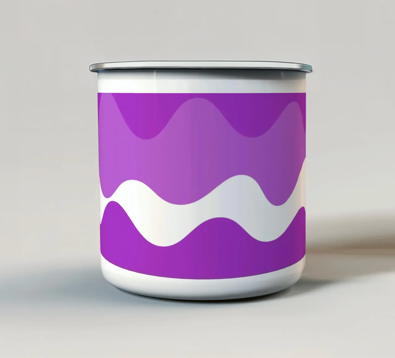 Purple horizontal wavy gradient tazza in smalto da baobabprintstore