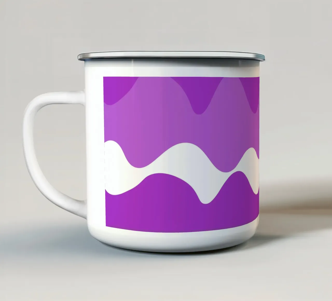 Purple horizontal wavy gradient tazza in smalto da baobabprintstore