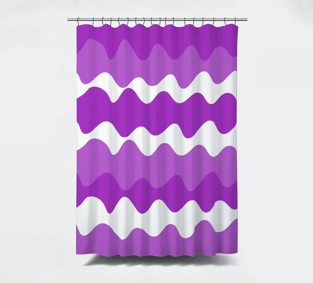 Purple horizontal wavy gradient tenda da doccia da baobabprintstore