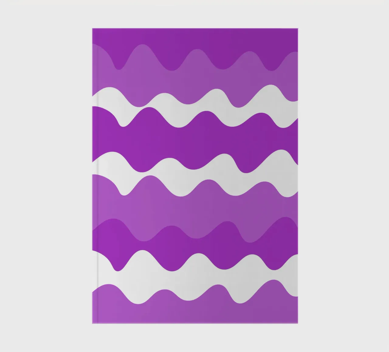 Purple horizontal wavy gradient notebook by baobabprintstore