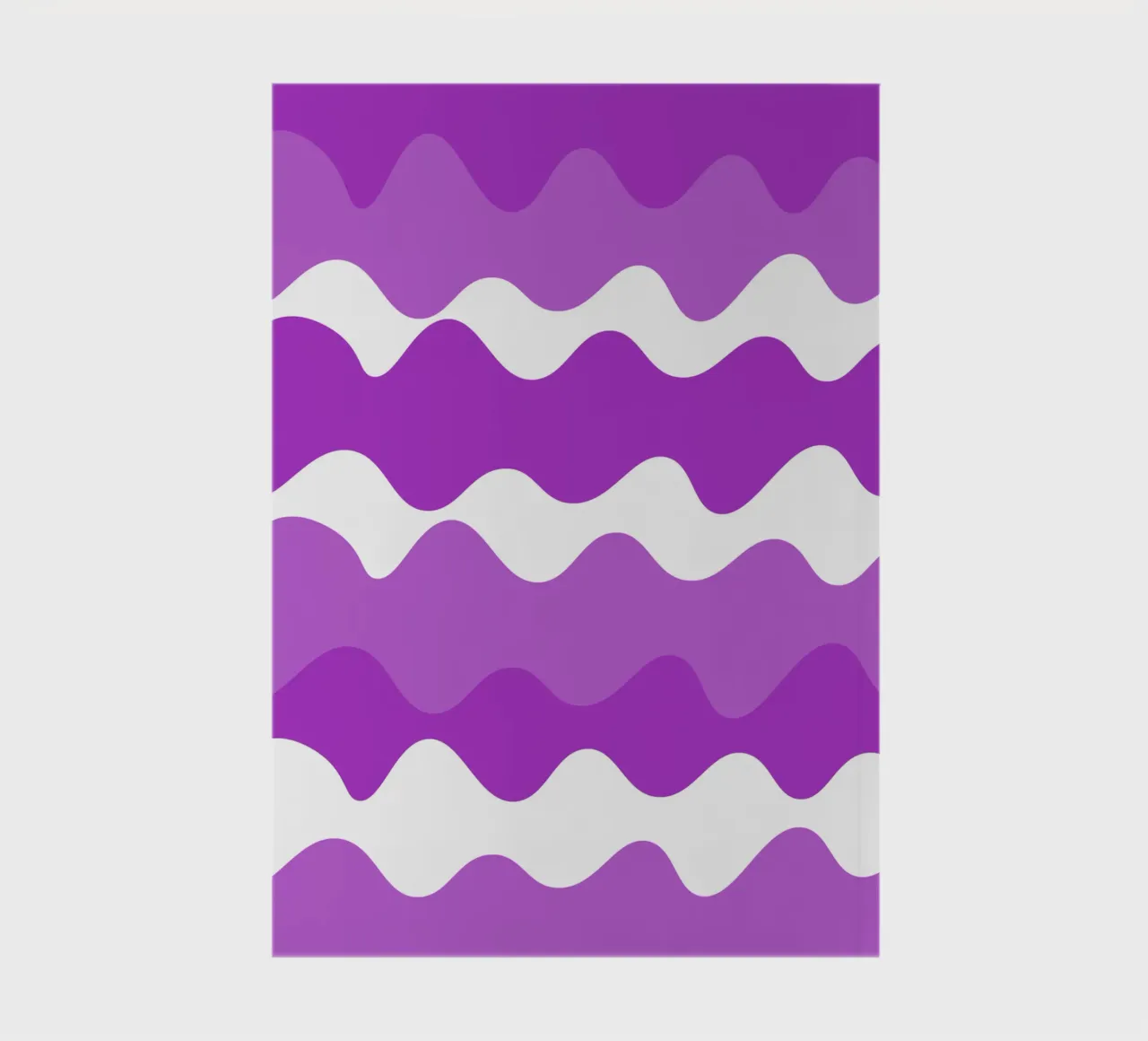 Purple horizontal wavy gradient notebook by baobabprintstore