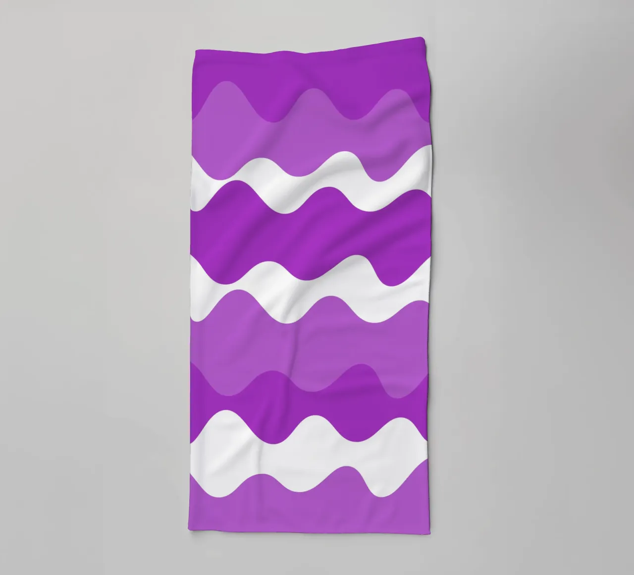 Purple horizontal wavy gradient asciugamano da bagno da baobabprintstore