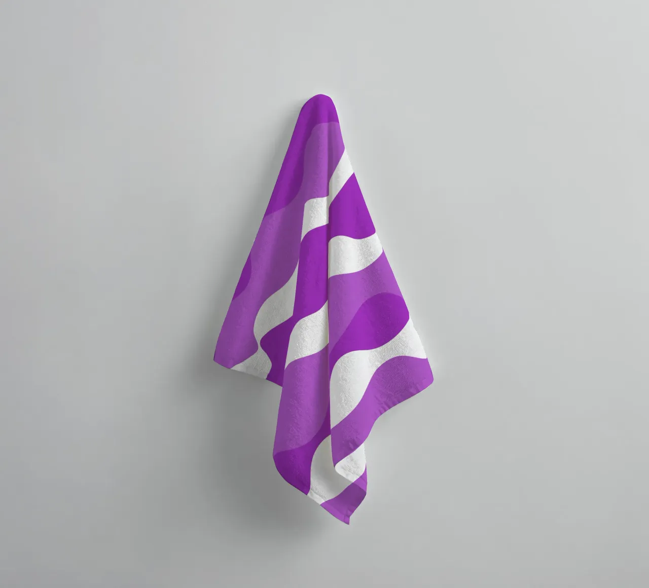 Purple horizontal wavy gradient asciugamano da bagno da baobabprintstore