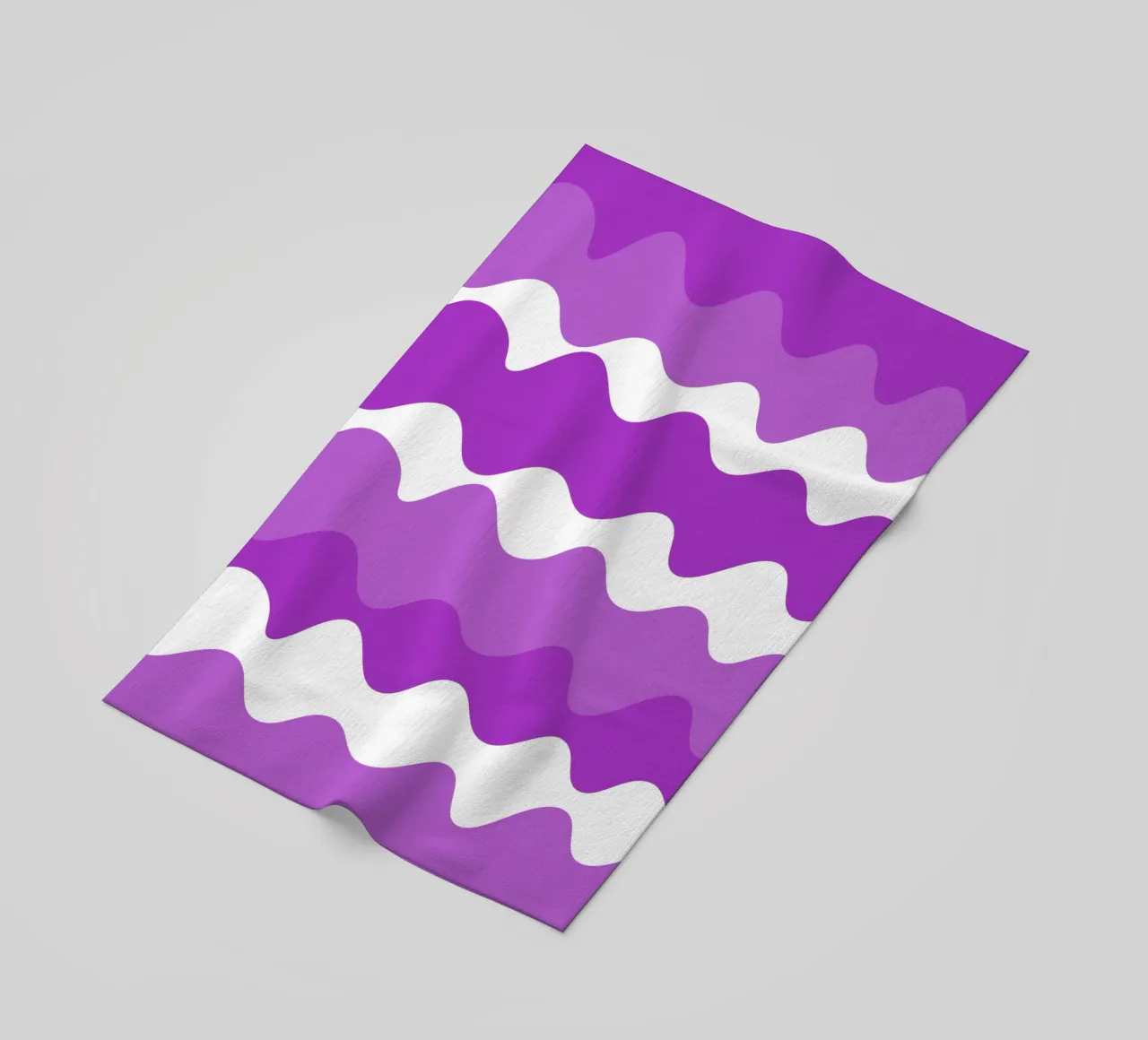 Purple horizontal wavy gradient telo mare da baobabprintstore